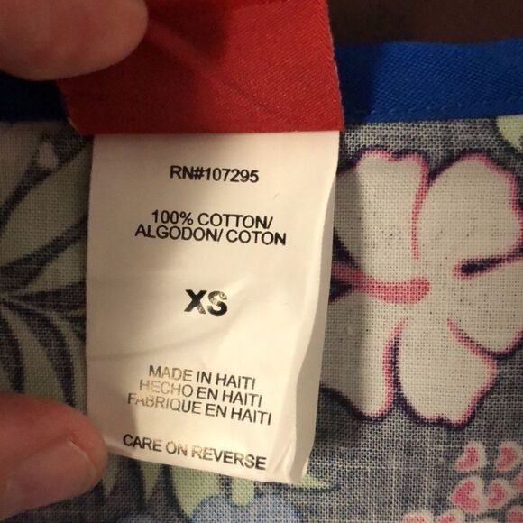Dickies XS Cotton Floral Scrub Top Blue Green Fuchsia Pink White - Picture 11 of 12